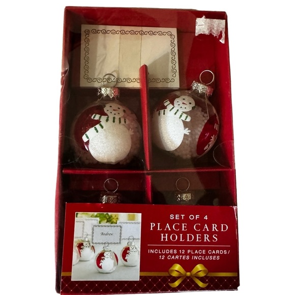 NEW! BED BATH & BEYOND Placecard Holder
Ornament Snowman Set of 4 Christmas NWT - Picture 2 of 6